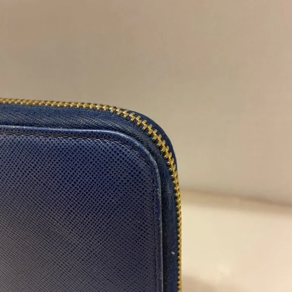 Authentic Prada Long Blue Saffiano Leather Wallet Luxury Designer - Picture 13 of 14